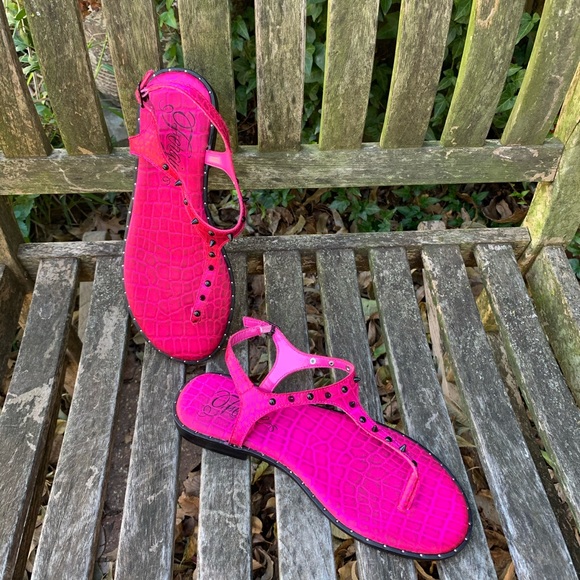 Fergie “Julep” “Vegan” Animal Print Pink Sandals - Picture 1 of 7